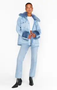 Copenhagen Jacket ~ Drift Indigo with Blue Faux Fur(XS)
