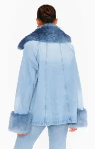 Copenhagen Jacket ~ Drift Indigo with Blue Faux Fur(XS)