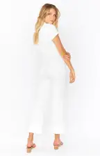 Cropped Everhart Jumpsuit ~ Pearly White(XS)