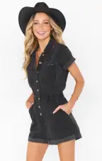 Cannon Romper ~ Washed Black(XS)