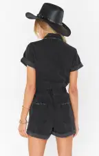 Cannon Romper ~ Washed Black(XS)