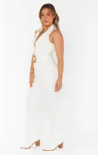 Jacksonville Cropped Jumpsuit ~ Pearly White(XS)