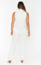 Jacksonville Cropped Jumpsuit ~ Pearly White(XS)