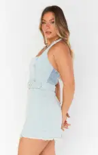 Duncan Halter Dress ~ Blue Jay(XS)
