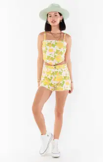 Handkerchief Top ~ Fresh Floral Denim(XS)