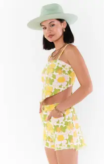 Handkerchief Top ~ Fresh Floral Denim(XS)