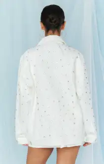 Getting Hitched Jacket ~ Rhinestone White Denim(XS)