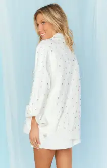 Getting Hitched Jacket ~ Rhinestone White Denim(XS)
