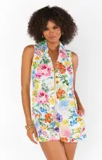 Reno Romper ~ Ivory Botanical Floral Denim(XS)