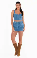 Crossroads Corset Top ~ Foggy Blue(XS)