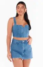 Crossroads Corset Top ~ Foggy Blue(XS)