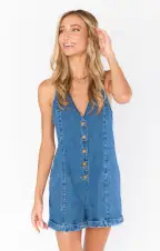 San Diego Romper ~ Overcast Blue(XS)