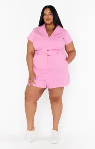 Outlaw Romper ~ Bubblegum Pink Denim(XS)