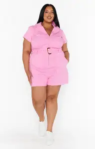 Outlaw Romper ~ Bubblegum Pink Denim(XS)