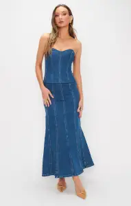 Baton Rouge Skirt ~ Blue Indigo(XS)