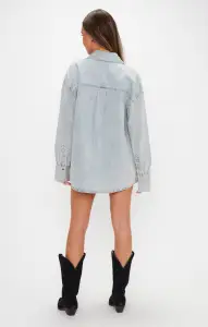 Lincoln Shirt Jacket ~ Embellished Light Indigo(XS)