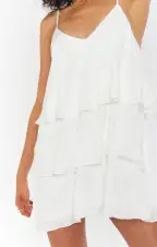Suarez Ruffle Dress ~ Snow Cheetah Silky(XS)