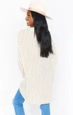 Lorolie Tunic ~ Beige Everyday Stripe(XS)