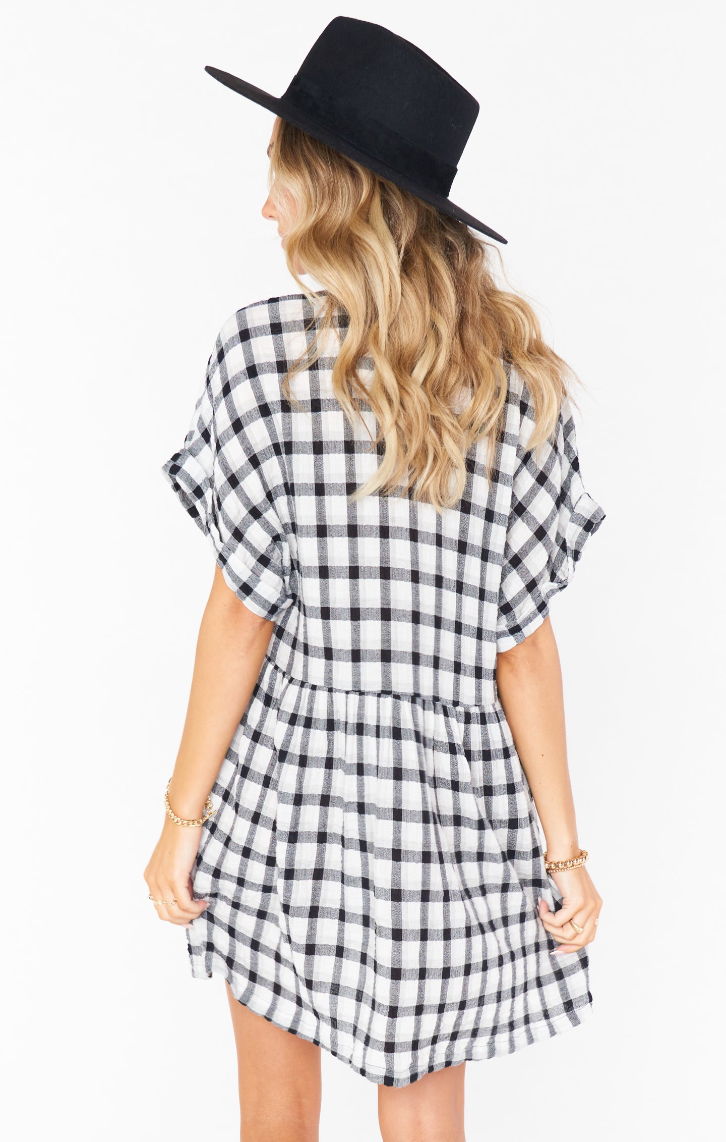 Odessa Dress ~ Check Me Black(XS)