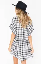 Odessa Dress ~ Check Me Black(XS)