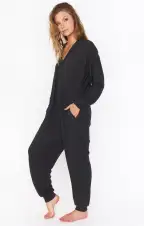 Jules Jumpsuit ~ Charcoal Brushed Hacci(XS)