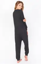 Jules Jumpsuit ~ Charcoal Brushed Hacci(XS)