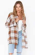 Lorolie Tunic ~ Tan Plaid(XS)