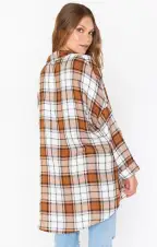 Lorolie Tunic ~ Tan Plaid(XS)