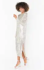 Maddison Dress ~ Platinum Sequins(XS)