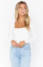 Unreal Bodysuit ~ Off White Stretch