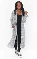 Leo Button Down Tunic ~ Windowpane Plaid