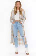 Leo Button Down Tunic ~ Georgetown Plaid(XS)