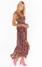 Reese Ruffle Dress ~ Garden Glow(XS)