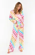Classic PJ Set ~ Multi Checker Silky(XS)