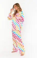 Classic PJ Set ~ Multi Checker Silky(XS)