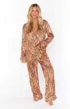 Classic PJ Set ~ Royal Tiger Silky(XS)