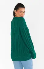 Day to Day Tunic Sweater ~ Emerald Cable Knit(XS)