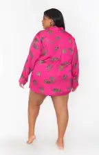 Early Riser PJ Set ~ Fuschia Feline Fine Silky(XS)