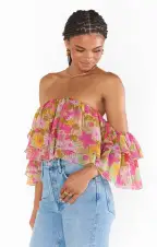 Rossella Ruffle Top ~ Carnaby Floral(XS)