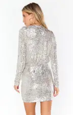Party Hop Dress ~ Platinum Sequins(XS)