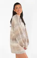 Timothy Tunic Sweater ~ Neutral Space Dye Knit(XS)