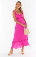 Lane Midi Dress ~ Pink Chiffon(XS)