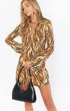 Charlie Collar Dress ~ Royal Tiger Knit(XS)