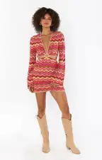 Carlo Cut Out Dress ~ Horizon Stripe Knit(XS)