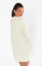 Canyon Tunic Sweater ~ Cream Fuzzy Knit(XS)