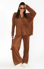 Everywhere Pants ~ Chocolate Pleat(XS)