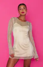 Iconic Mini Dress ~ Nude Glitz