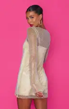 Iconic Mini Dress ~ Nude Glitz(XS)
