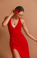 Rachel Maxi Dress ~ Red Stretch(XS)