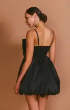 Bubble Bow Mini ~ Black Taffeta(XS)